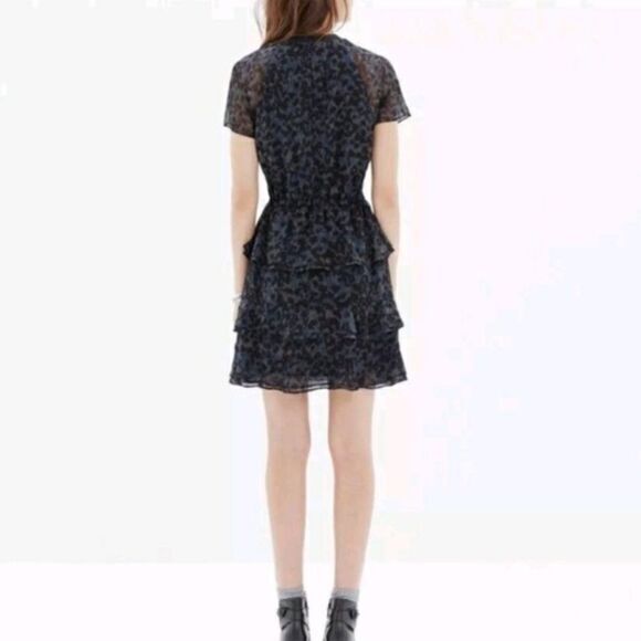 Madewell Radiant Dress Inkspot Leopard Tiered‎ Short Sleeve Animal Print … - Picture 2 of 10